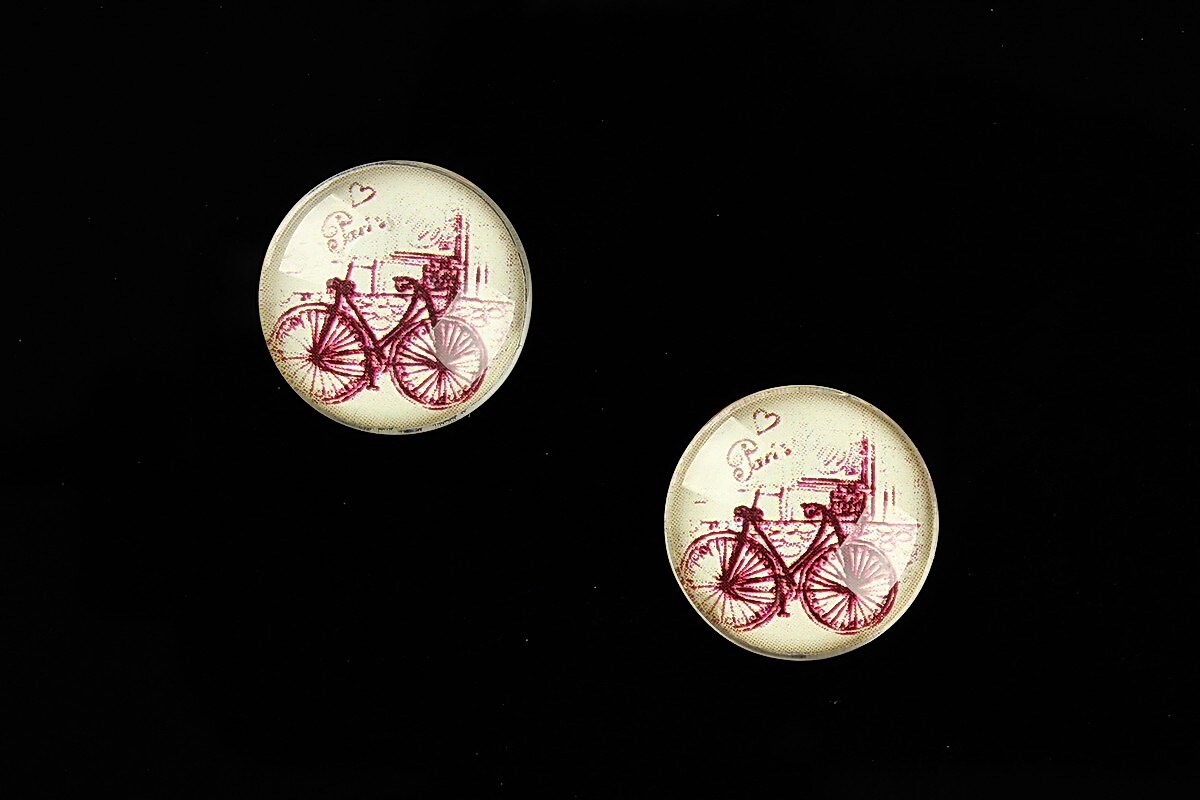 Cabochon sticla 16mm "Vintage Paris" cod 636