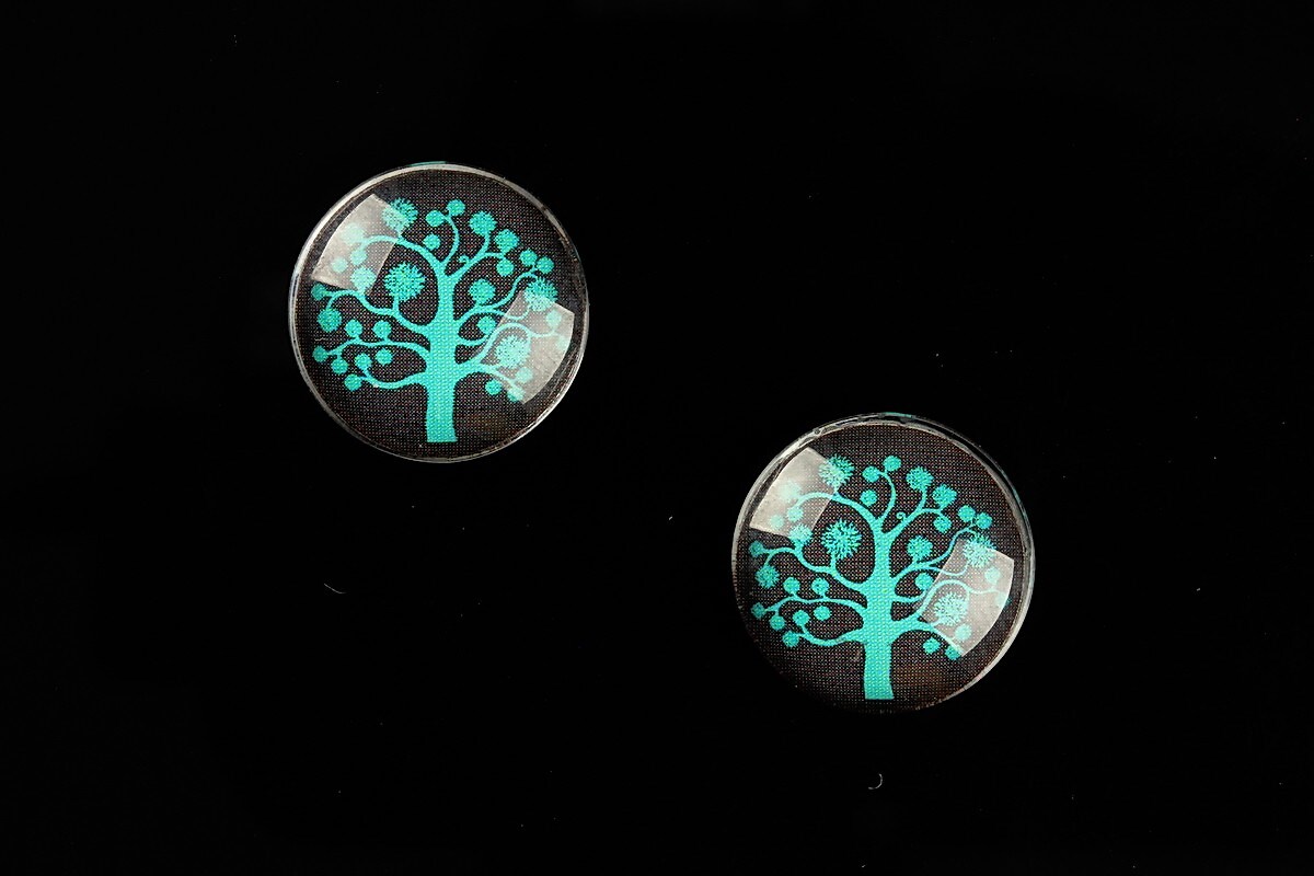 Cabochon sticla 16mm "Tree of Life" cod 637