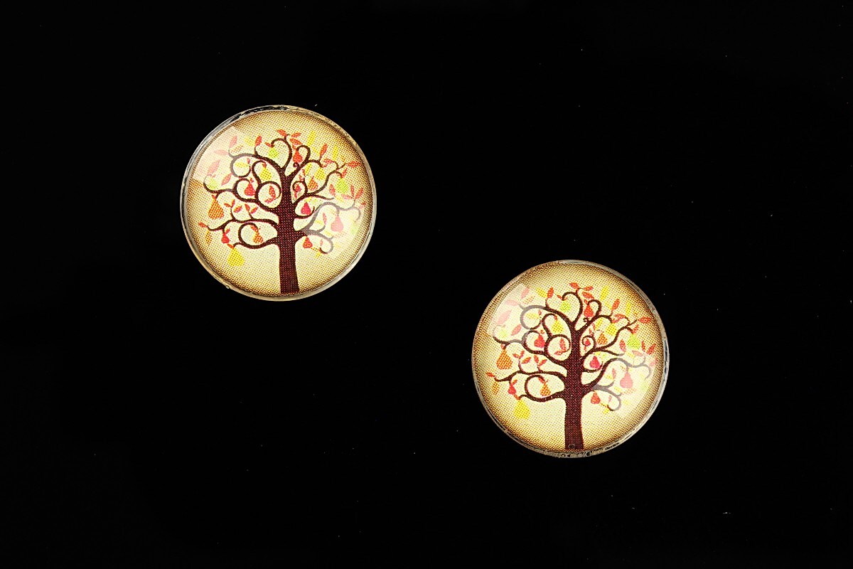 Cabochon sticla 16mm "Tree of Life" cod 638