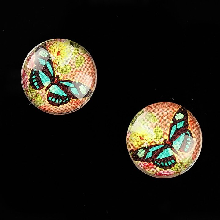 Cabochon sticla 16mm "Amazing Butterfly" cod 640