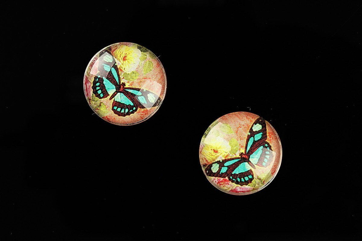 Cabochon sticla 16mm "Amazing Butterfly" cod 640