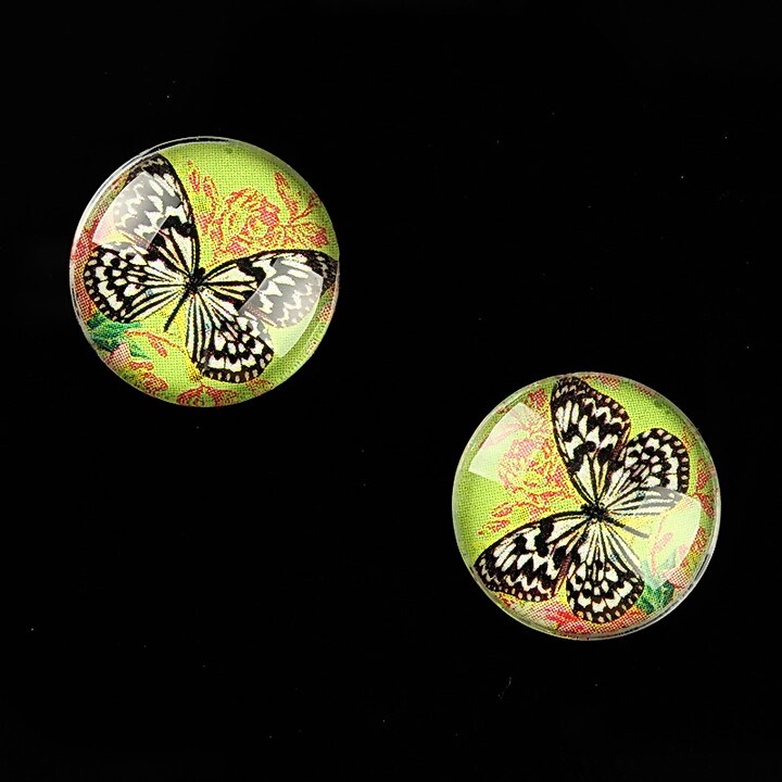 Cabochon sticla 16mm "Amazing Butterfly" cod 641