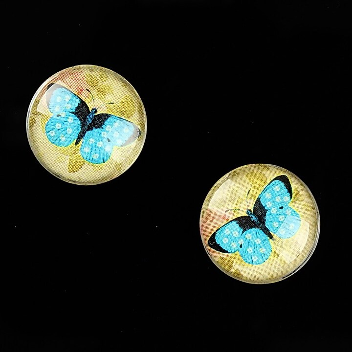 Cabochon sticla 16mm "Amazing Butterfly" cod 642