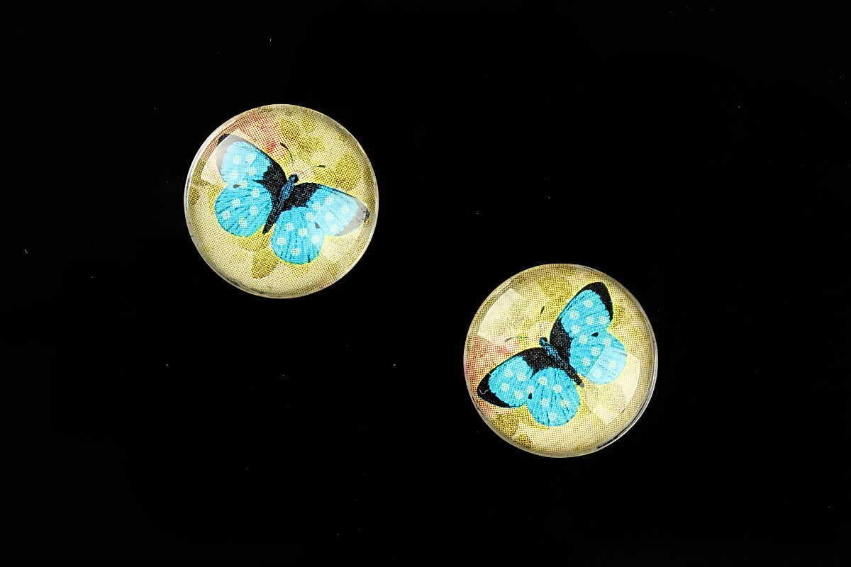 Cabochon sticla 16mm "Amazing Butterfly" cod 642