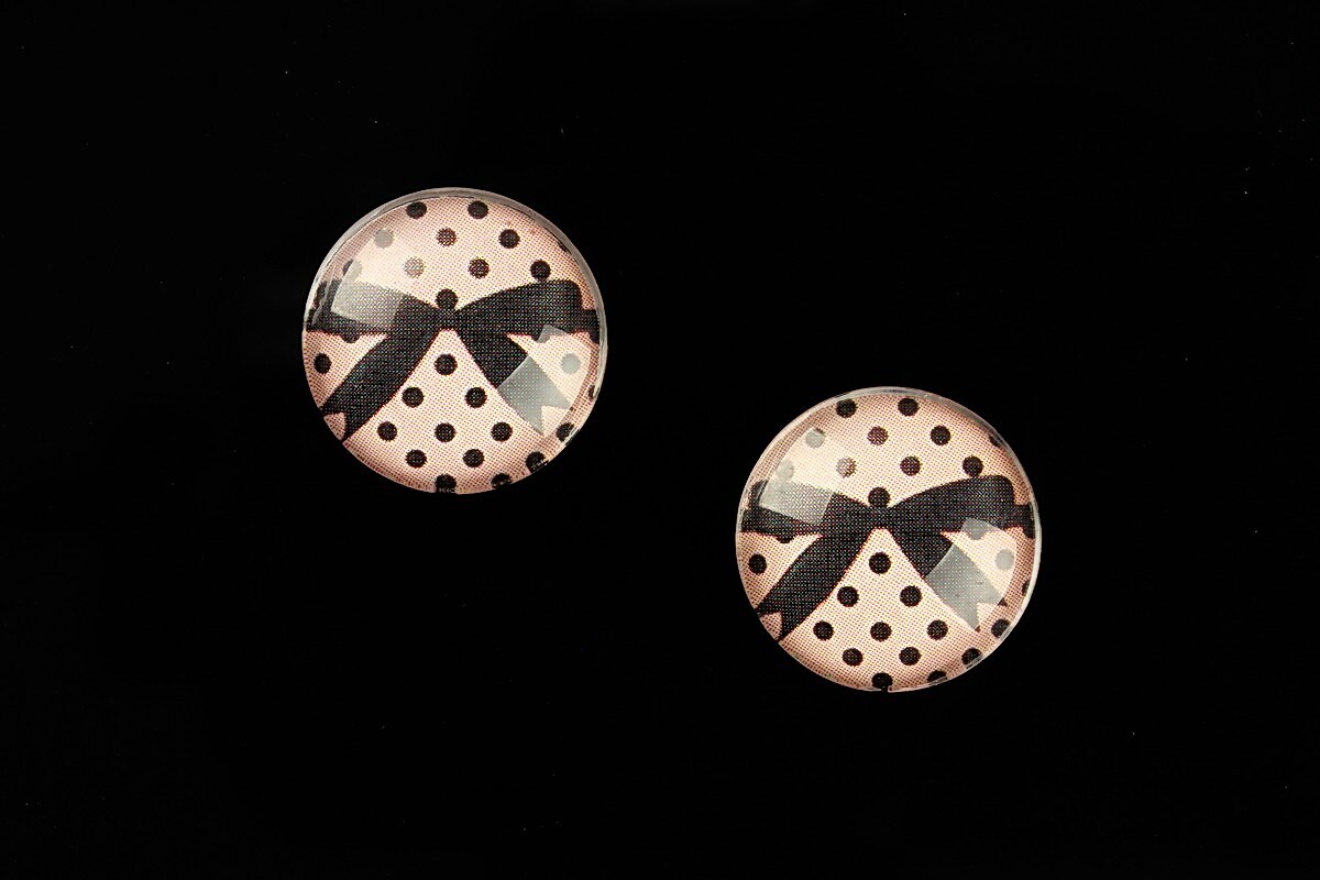 Cabochon sticla 16mm "Pink Chic" cod 644