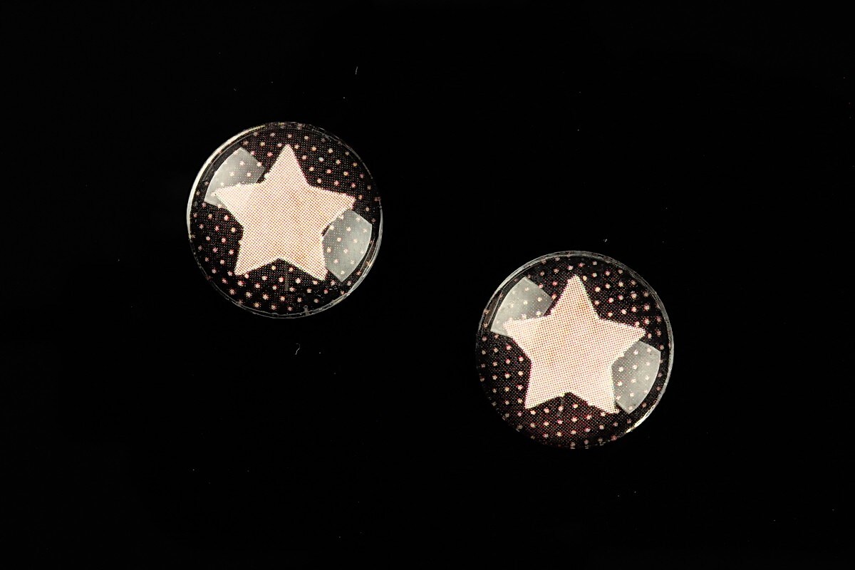 Cabochon sticla 16mm "Pink Chic" cod 645