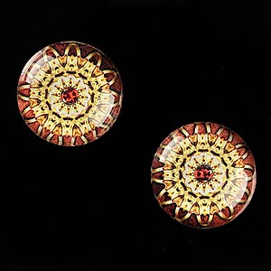 Cabochon sticla 18mm "Vintage Jewels" cod 654