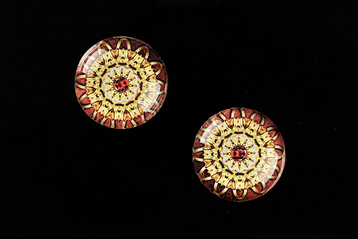 Cabochon sticla 18mm "Vintage Jewels" cod 654
