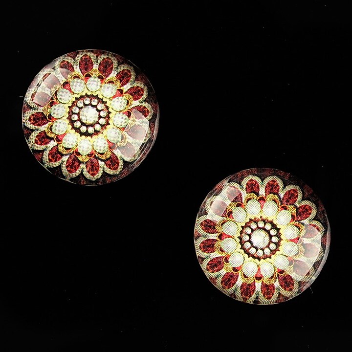 Cabochon sticla 18mm "Vintage Jewels" cod 657