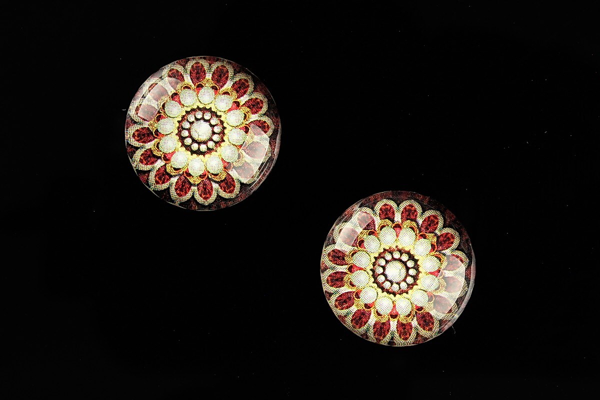 Cabochon sticla 18mm "Vintage Jewels" cod 657