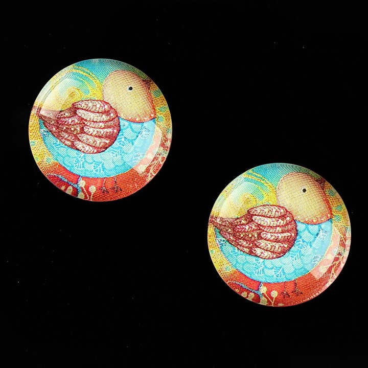 Cabochon sticla 18mm "Little Birdie" cod 659