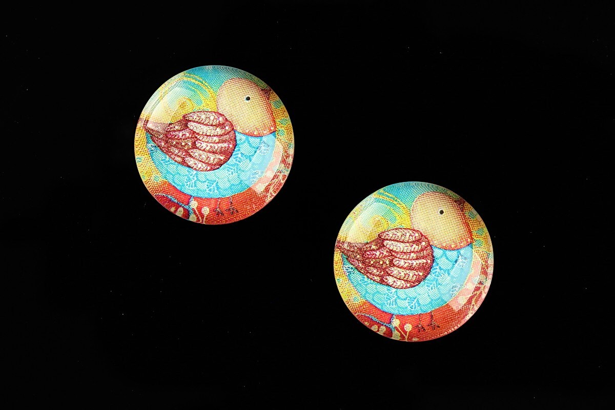 Cabochon sticla 18mm "Little Birdie" cod 659