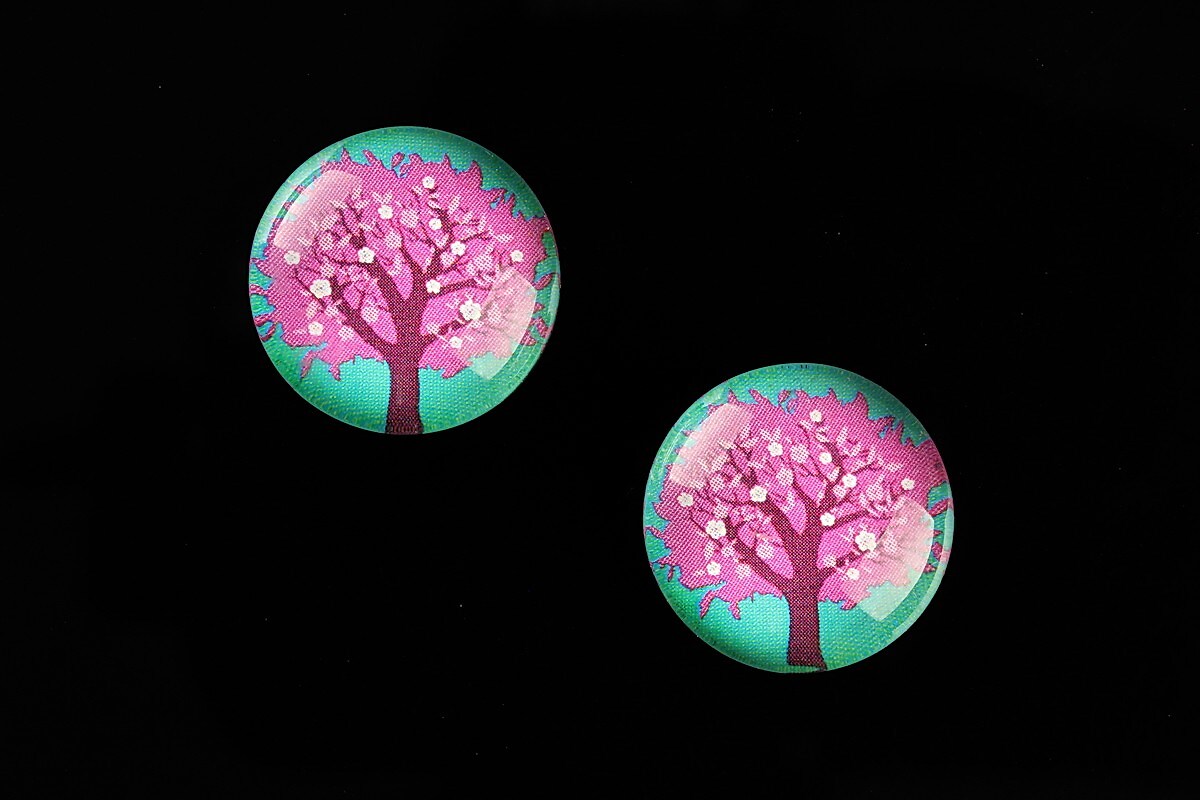 Cabochon sticla 18mm "Tree of Life" cod 665