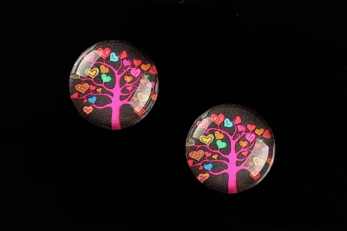 Cabochon sticla 18mm "Tree of Life" cod 666