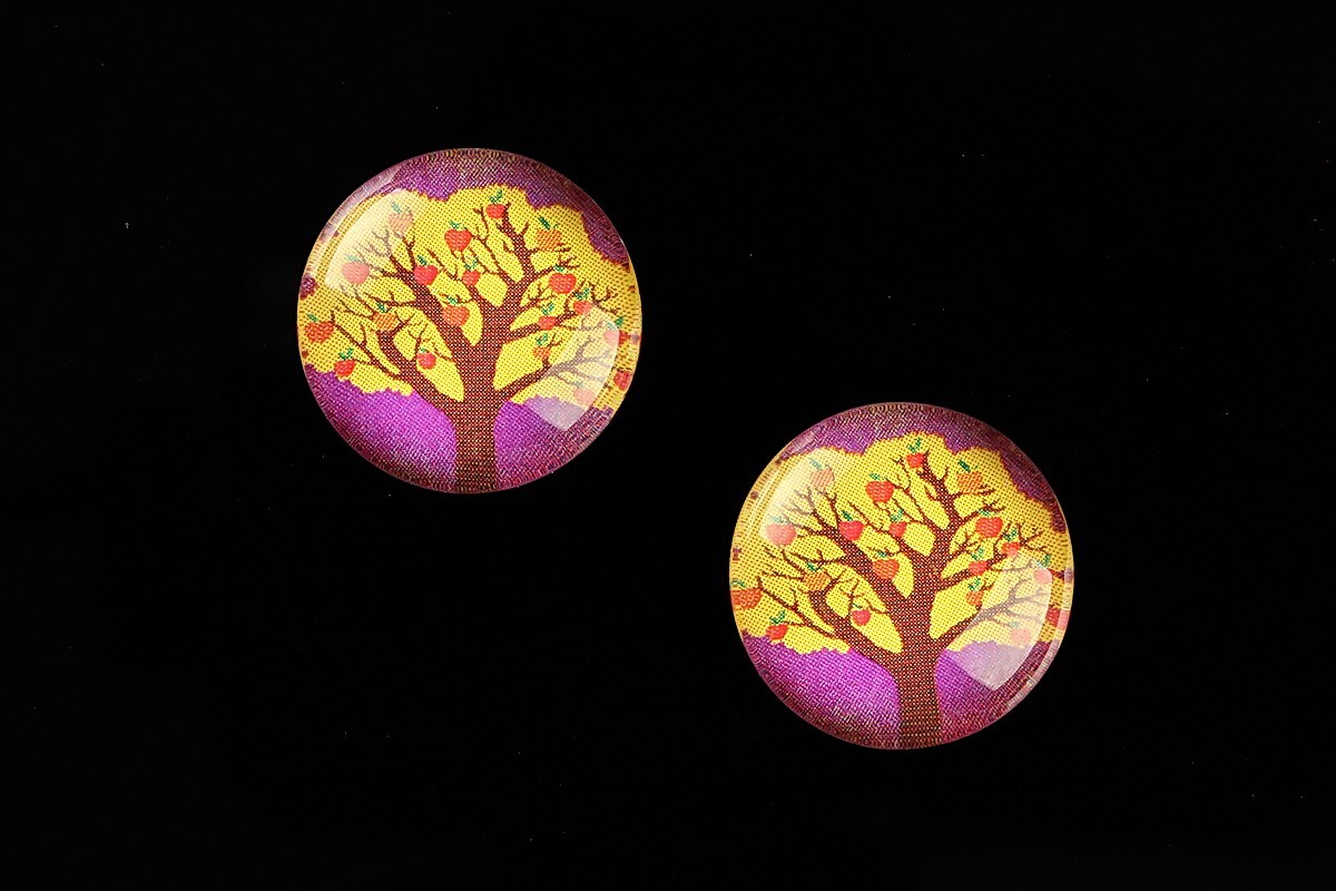 Cabochon sticla 18mm "Tree of Life" cod 667