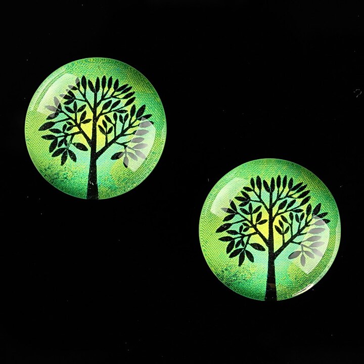 Cabochon sticla 18mm "Tree of Life" cod 668