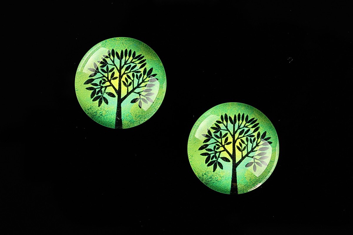 Cabochon sticla 18mm "Tree of Life" cod 668