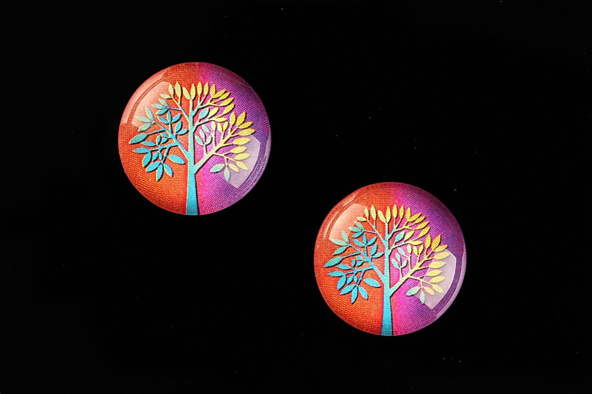 Cabochon sticla 18mm "Tree of Life" cod 669