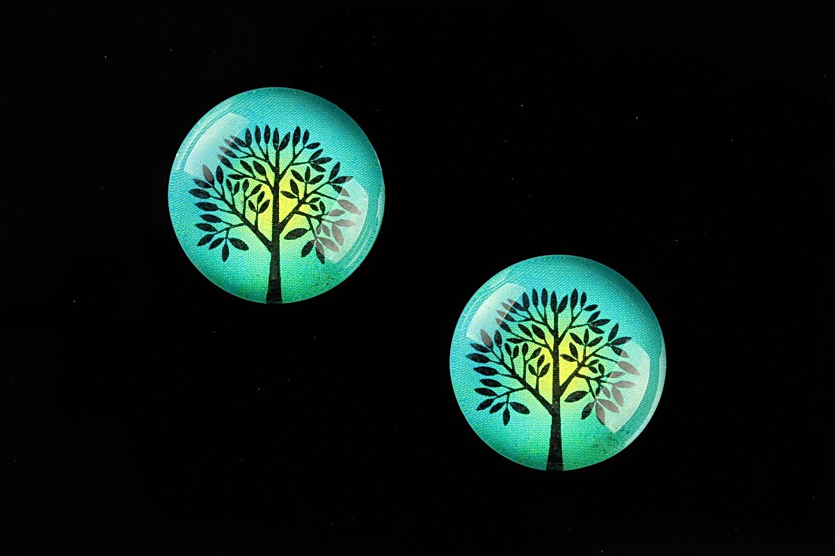 Cabochon sticla 18mm "Tree of Life" cod 670