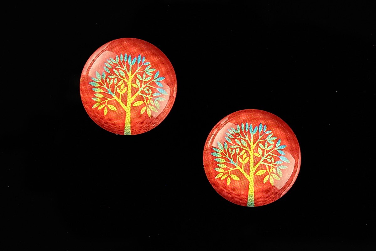 Cabochon sticla 18mm "Tree of Life" cod 671