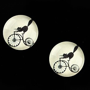 Cabochon sticla 18mm "Vintage Bicycle" cod 673