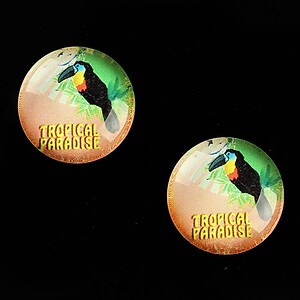 Cabochon sticla 18mm "Summer Love" cod 674