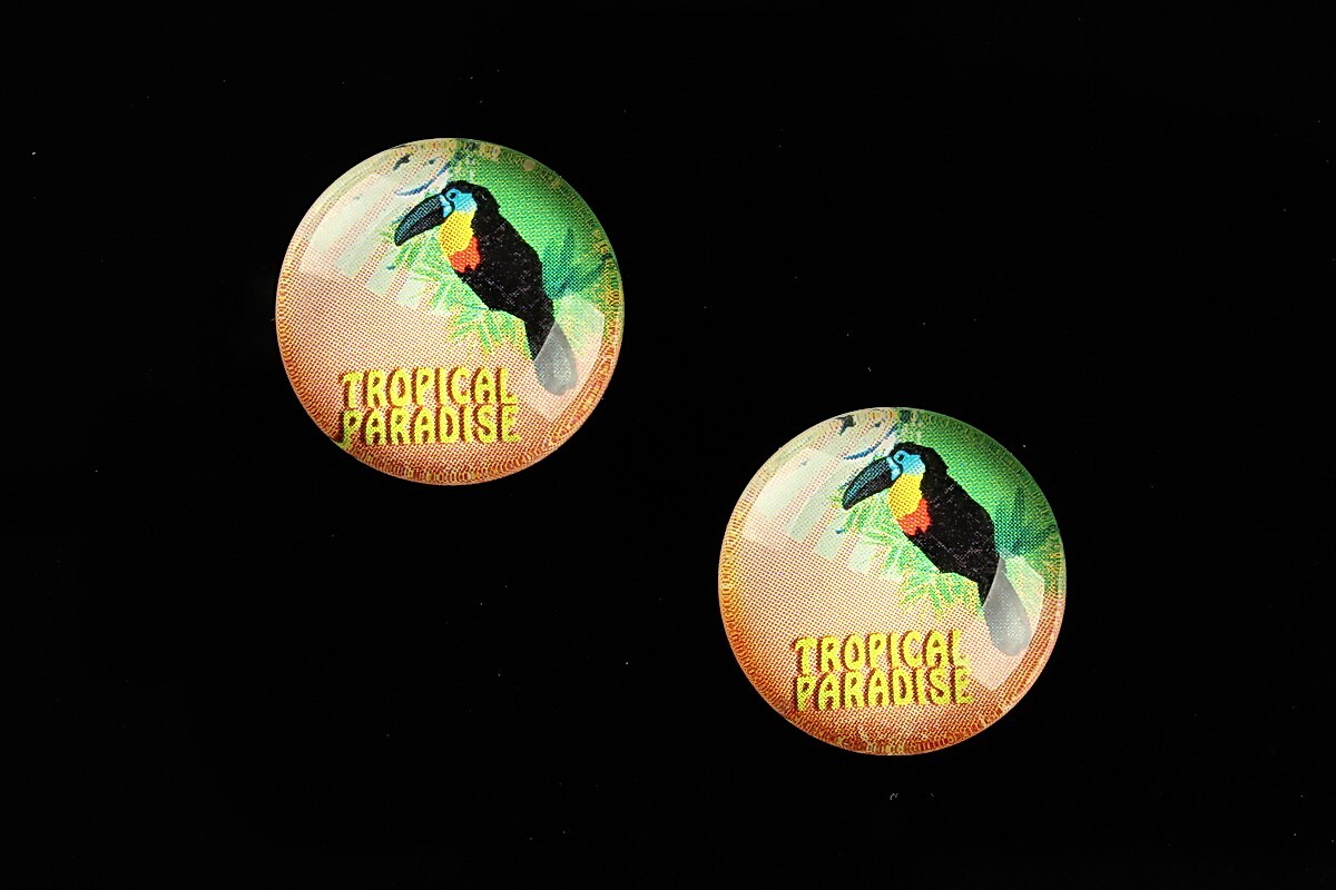 Cabochon sticla 18mm "Summer Love" cod 674