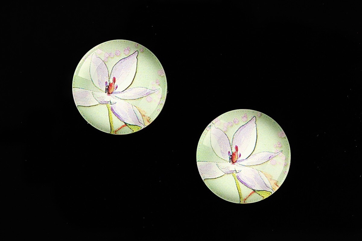 Cabochon sticla 18mm "Delicate Flower" cod 681