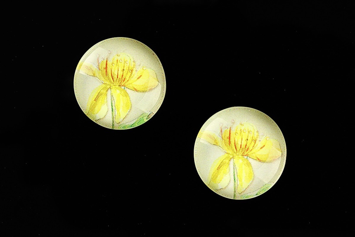 Cabochon sticla 18mm "Delicate Flower" cod 683