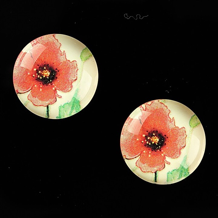 Cabochon sticla 18mm "Delicate Flower" cod 685