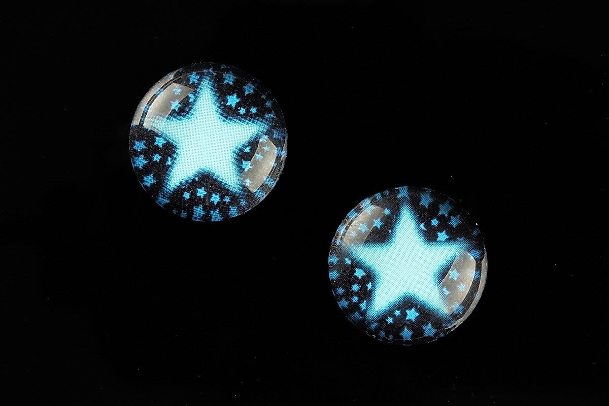 Cabochon sticla 18mm "Blue Chic" cod 689