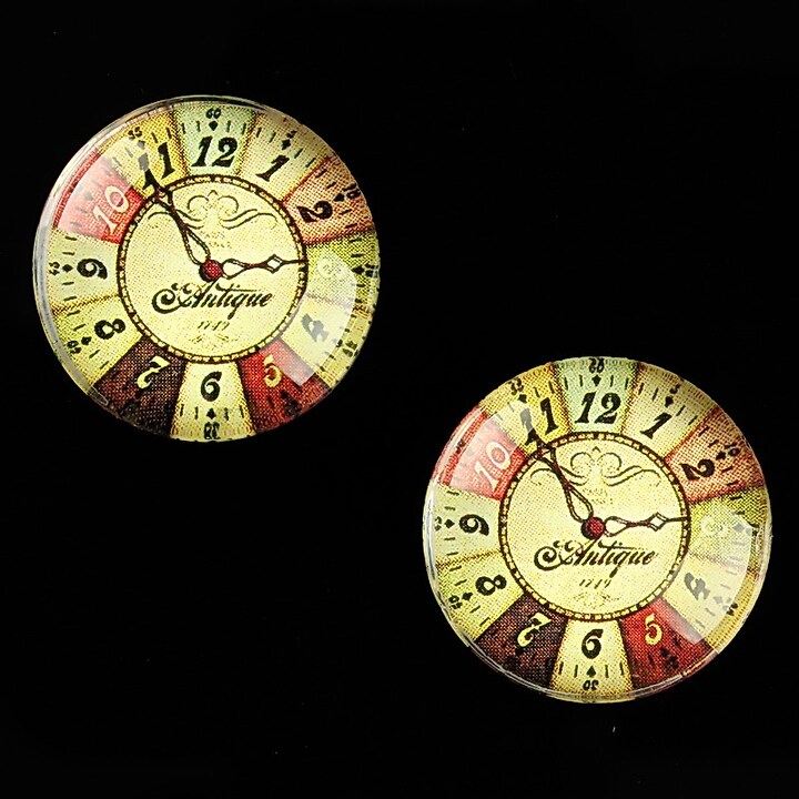 Cabochon sticla 20mm "Old Clock" cod 695