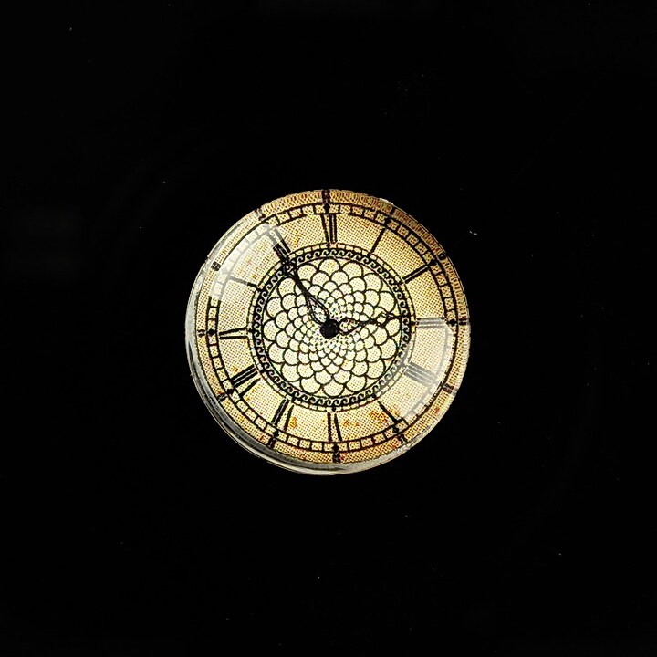 Cabochon sticla 20mm "Old Clock" cod 696
