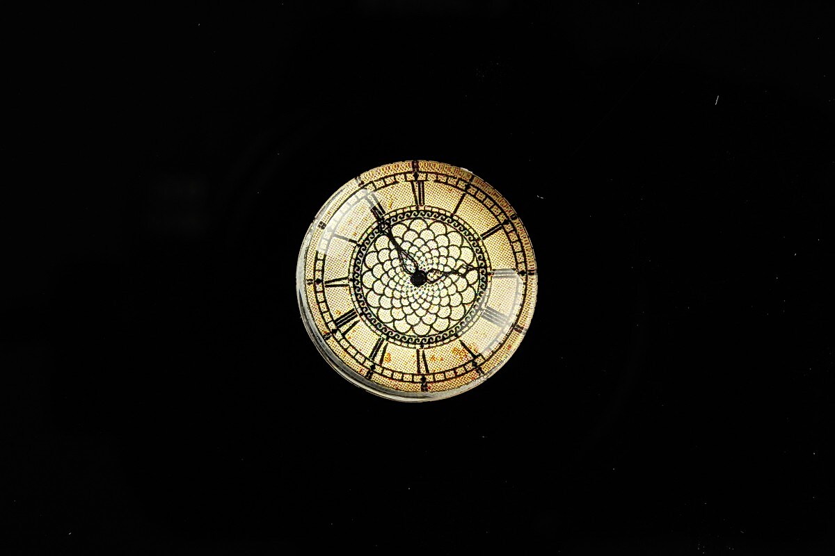 Cabochon sticla 20mm "Old Clock" cod 696