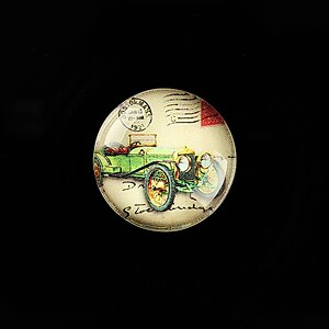 Cabochon sticla 20mm "Vintage Car" cod 701