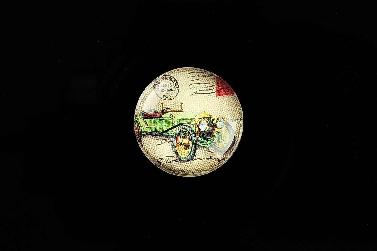 Cabochon sticla 20mm "Vintage Car" cod 701