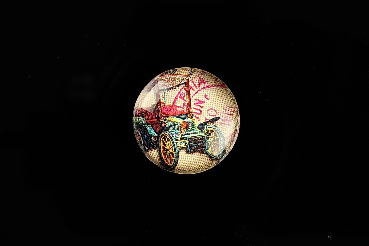 Cabochon sticla 20mm "Vintage Car" cod 702