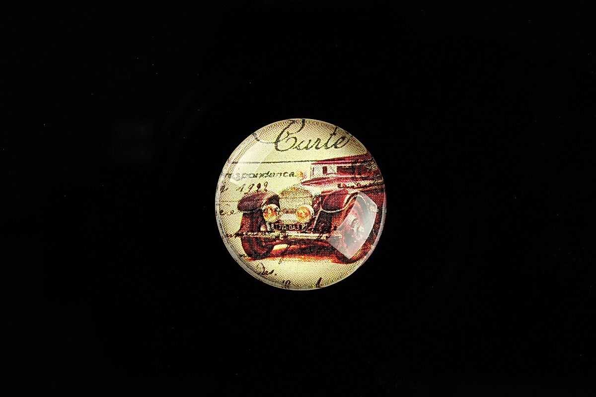 Cabochon sticla 20mm "Vintage Car" cod 703