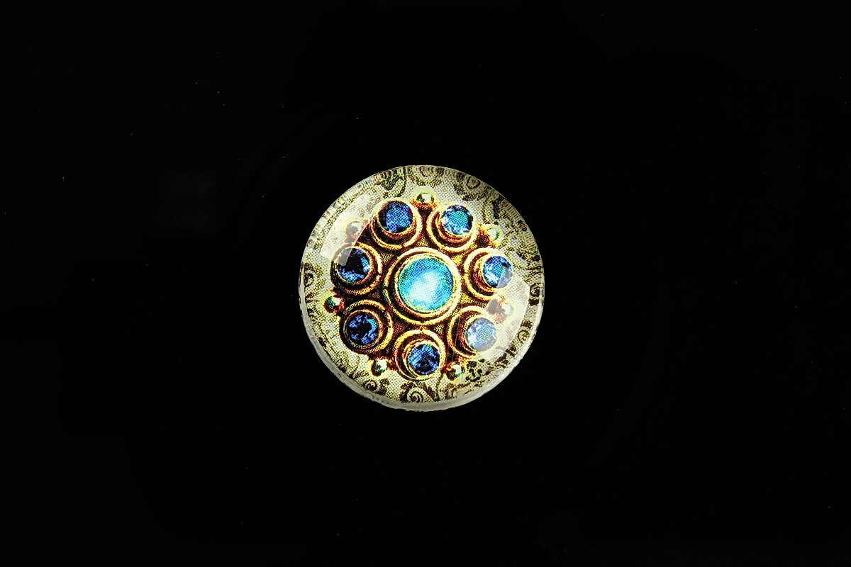 Cabochon sticla 20mm "Vintage Jewels" cod 706