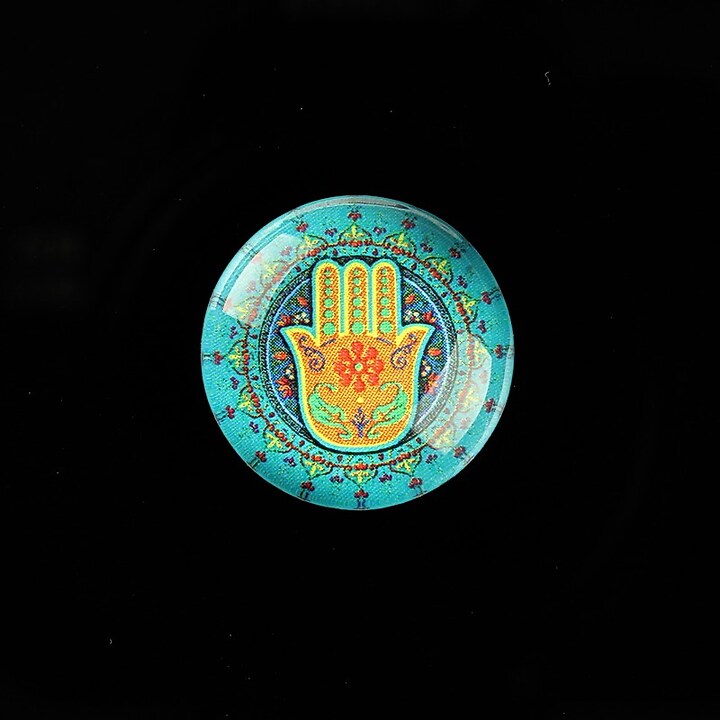 Cabochon sticla 20mm "Colorful Hamsa" cod 709