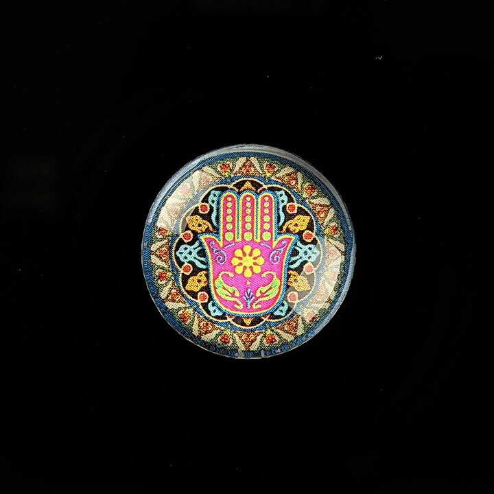 Cabochon sticla 20mm "Colorful Hamsa" cod 711