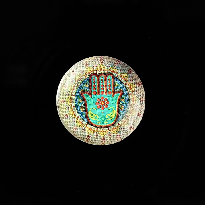 Cabochon sticla 20mm "Colorful Hamsa" cod 712