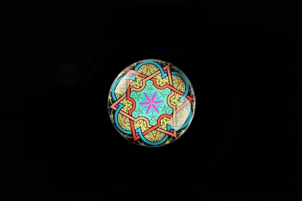 Cabochon sticla 20mm "Morrocan" cod 717