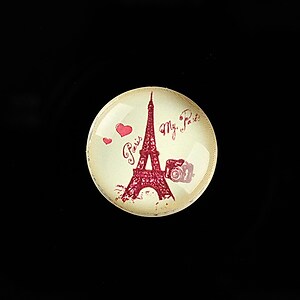 Cabochon sticla 20mm "Vintage Paris" cod 721