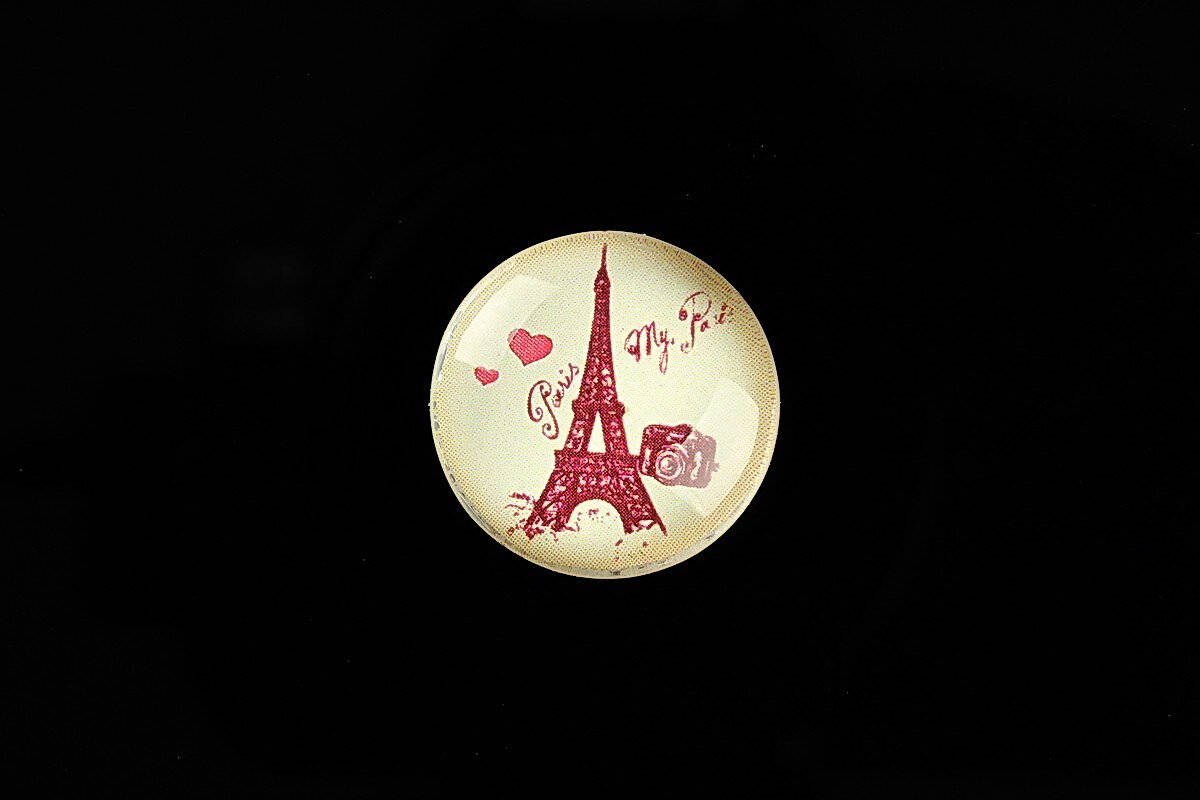 Cabochon sticla 20mm "Vintage Paris" cod 721