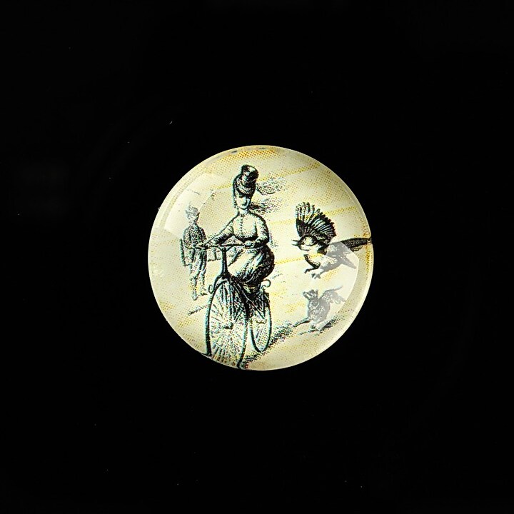 Cabochon sticla 20mm "Vintage Bicycle" cod 722
