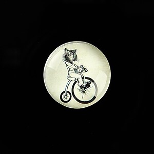 Cabochon sticla 20mm "Vintage Bicycle" cod 723