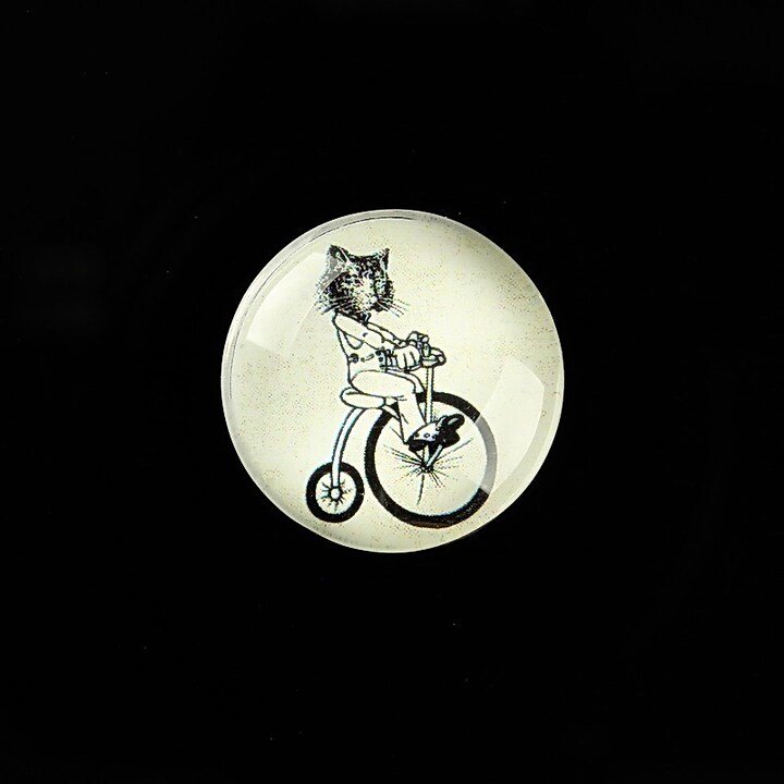 Cabochon sticla 20mm "Vintage Bicycle" cod 723