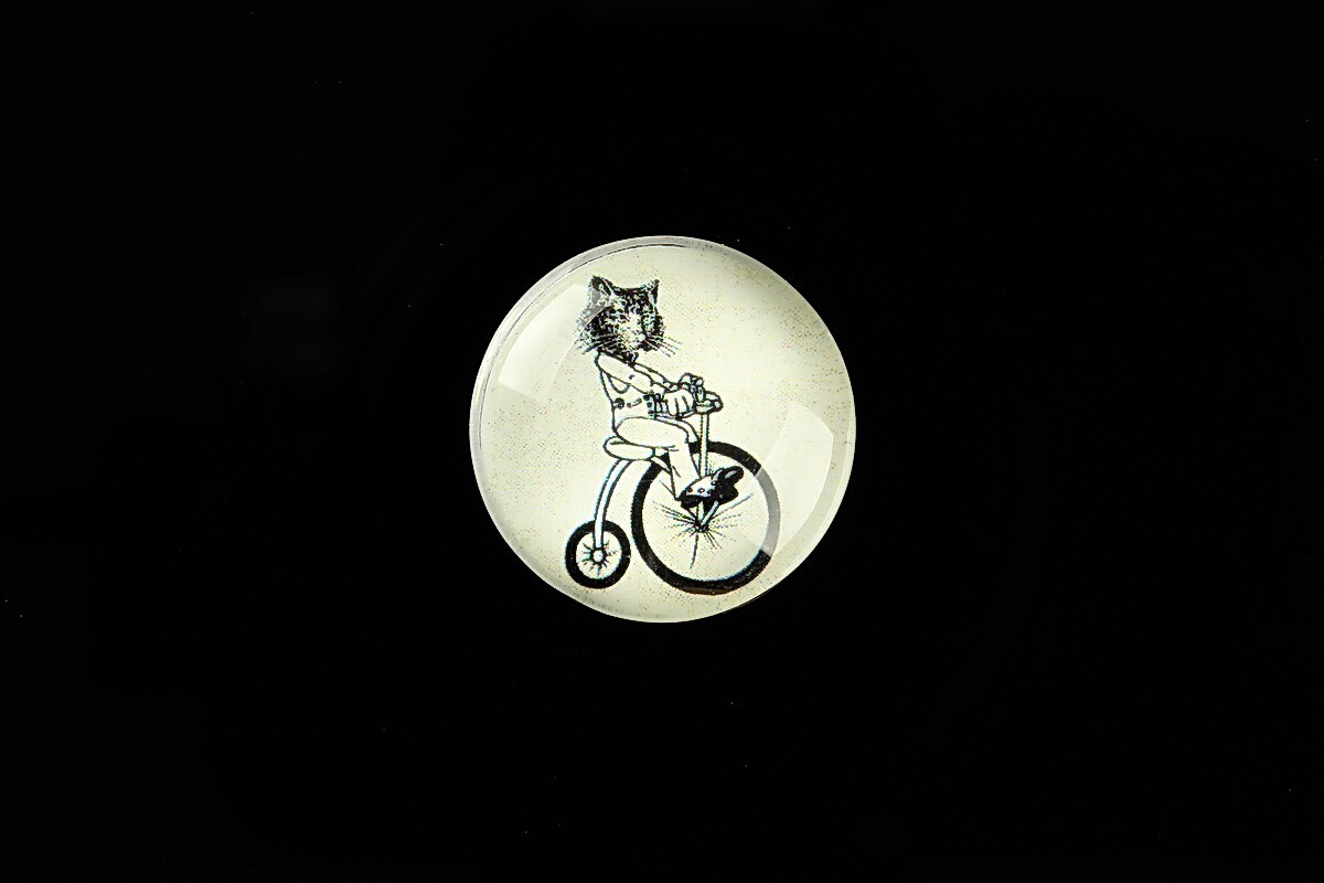 Cabochon sticla 20mm "Vintage Bicycle" cod 723