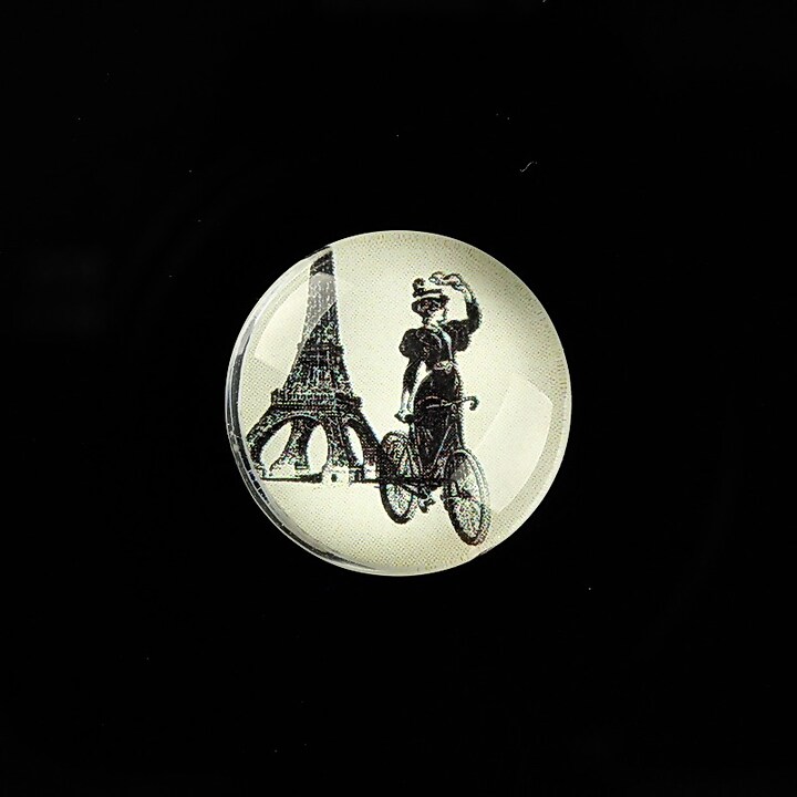 Cabochon sticla 20mm "Vintage Bicycle" cod 724